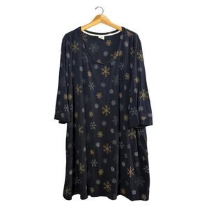 Women's Black Soma Snowflake Nightgown XXL